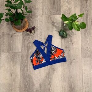 Nike Blue/orange Floral Sports Bra